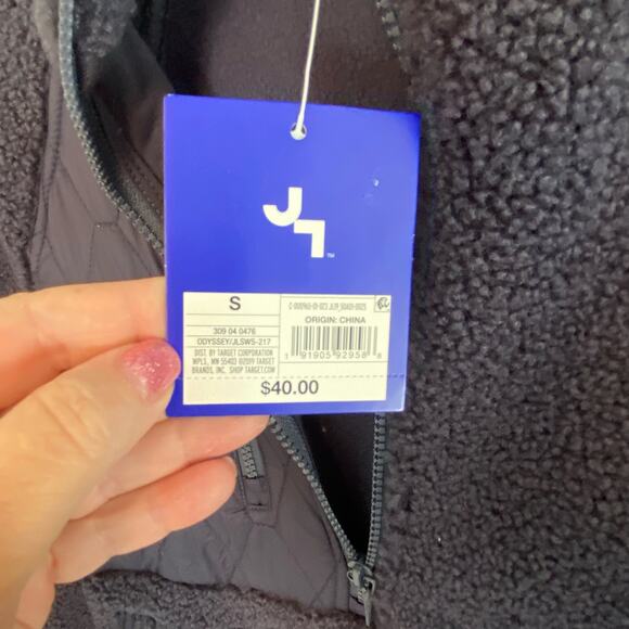 Joy Lab Sweatshirt Womens Size Small 1/2 Zip Sherpa Pullover Navy Blue NWT - Picture 8 of 8